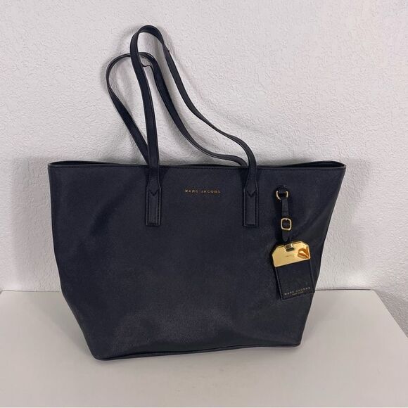 Marc Jacobs Collection Black Leather Large Tote Purse - Picture 1 of 7